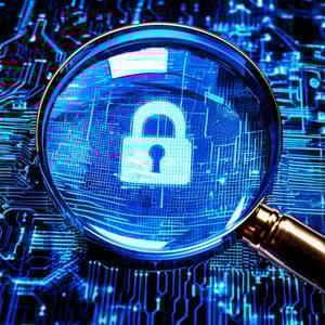 Magnifying glass for Cybersecurity