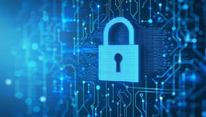 cyber security image with blue colour scheme
