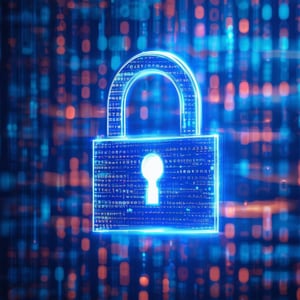 cybersecurity with light background