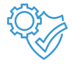 Cog and Shield with a tick 