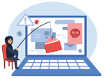 Phishing on laptop